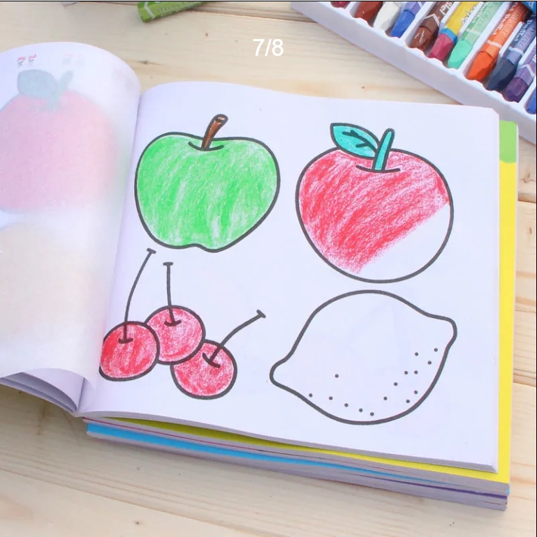 幼儿童蒙纸学画画本3-5-6-9岁小孩涂色本 宝宝填色绘画书籍图画册