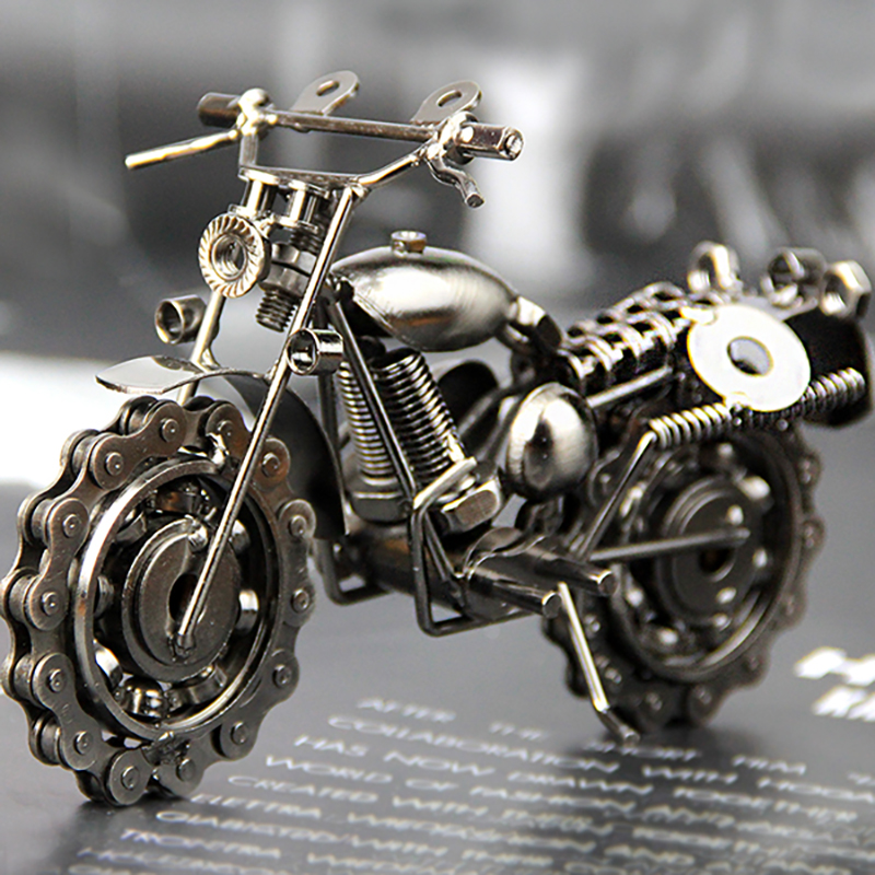 金属摩托车饰品摆件创意定制男生礼物品手工家居铁艺小工艺品模型