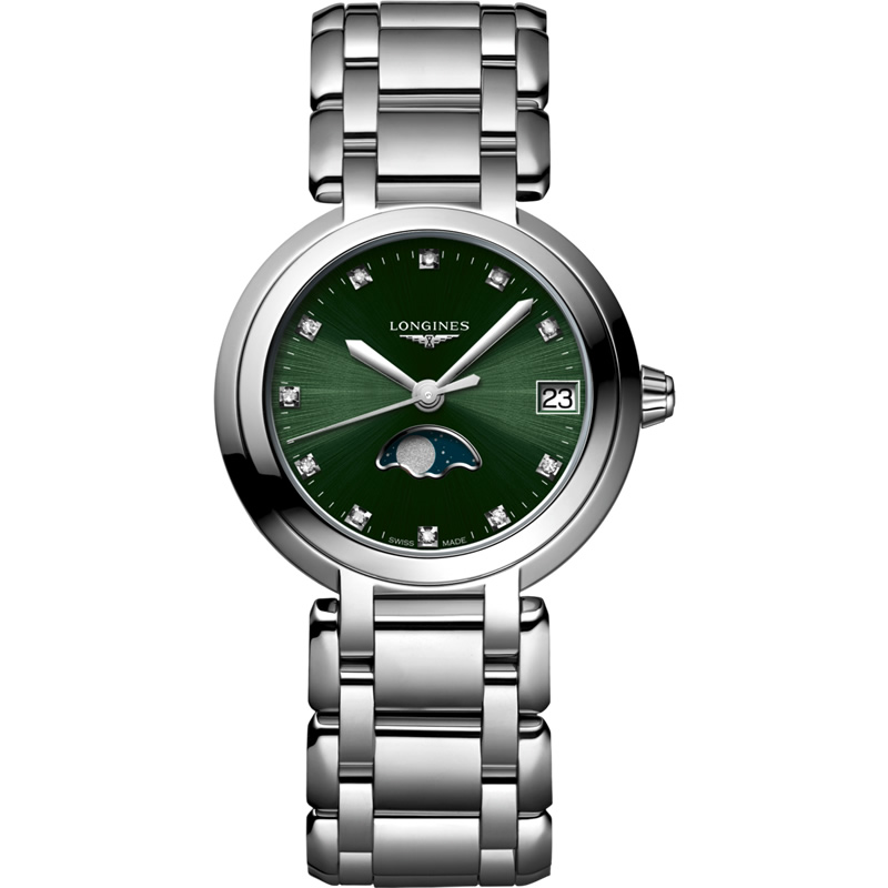 瑞士Longines浪琴 心月系列 女款绿盘石英手表腕表 L8.115.4.67.6
