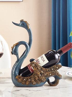 欧式创意天鹅红酒架装饰摆件简约现代家居酒柜客厅葡萄酒架礼物