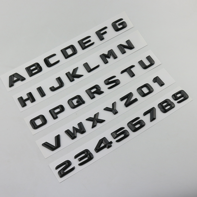 汽车英文情侣字母车标后备箱标数字标后尾标装饰贴黑色改装排量标