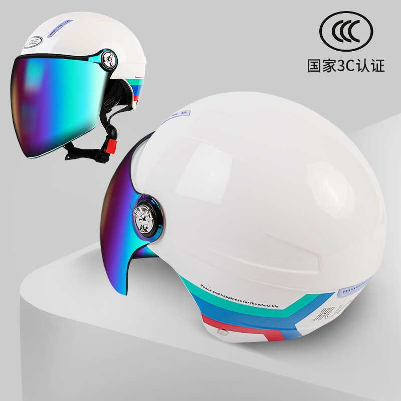 3C认证电动车头盔女士夏季防晒四季半盔电瓶摩托车男款时尚安全帽