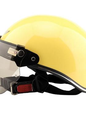 台湾EVO黄色电动摩托车头盔哈雷头盔安全帽男女防晒紫外线四夏季