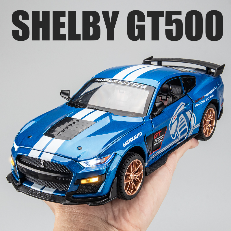 福特野马GT500合金汽车模型仿真谢尔比肌肉跑车儿童玩具车模摆件