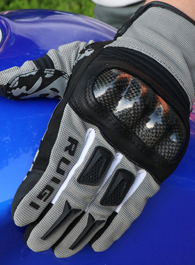 RUIGI摩托车骑行手套夏季透气男女防摔骑士装备四季赛车机车手套