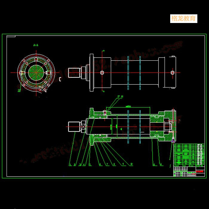 液压缸设计/CAD图纸+说明书/机械设计/成品模板素材174