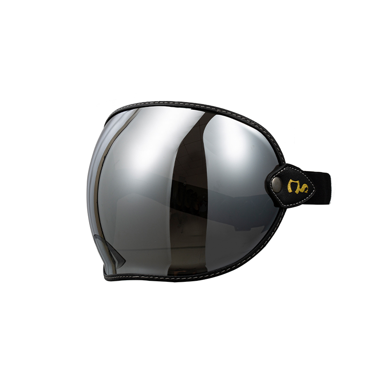 歪猫 摩托车头盔护目镜复古全盔防风镜3/4半盔泡泡镜片风镜电镀