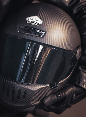 faseed复古摩托车头盔全盔机车碳纤维男女巡航骑士四季夏季大码V8