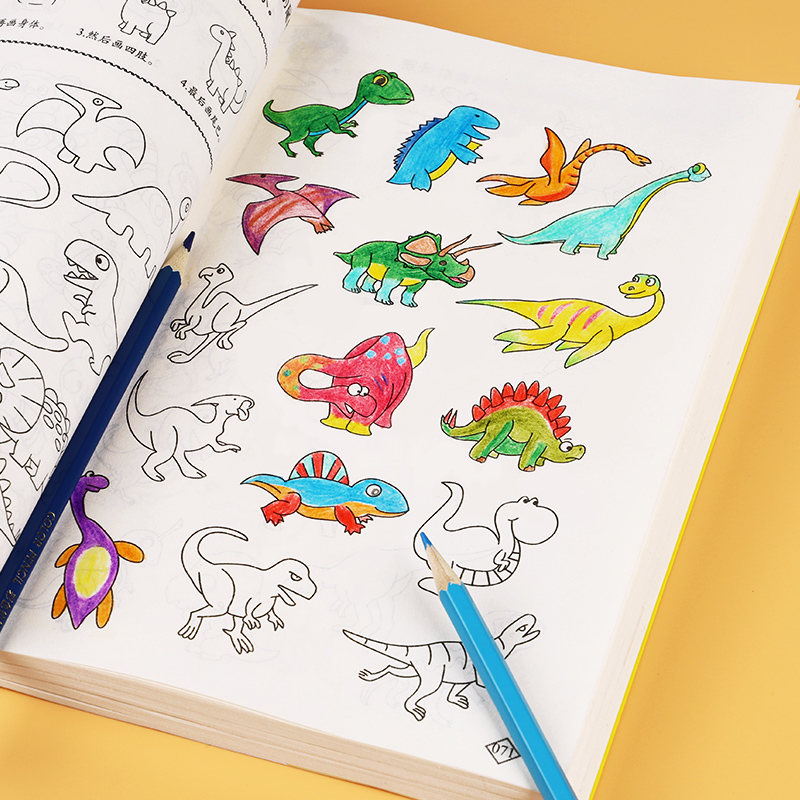 儿童涂色画画本3-4-5-6-7岁幼儿园启蒙涂鸦图画绘画书宝宝填色本