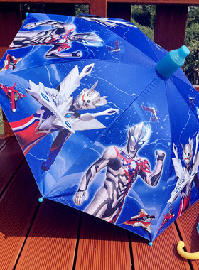 新品奥特曼卡通儿童雨伞遮阳黑胶太阳伞小学生幼儿园男女自动长柄
