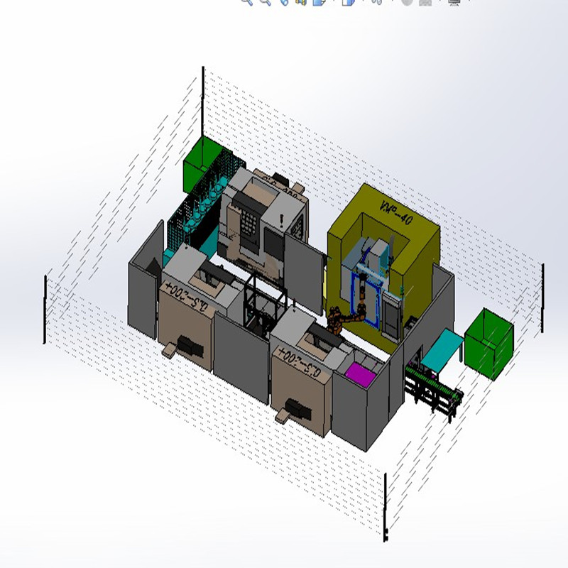 机器人机床自动上下料设备3D图纸 G672 非标自动化设备图 模型