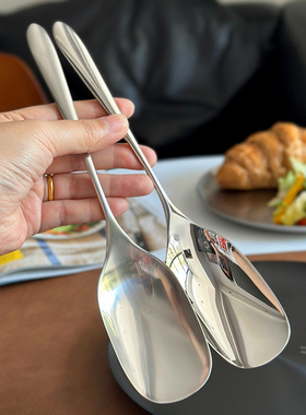出德1810不锈钢分餐勺公用勺分菜勺酒店餐厅自助餐长柄大号饭勺子