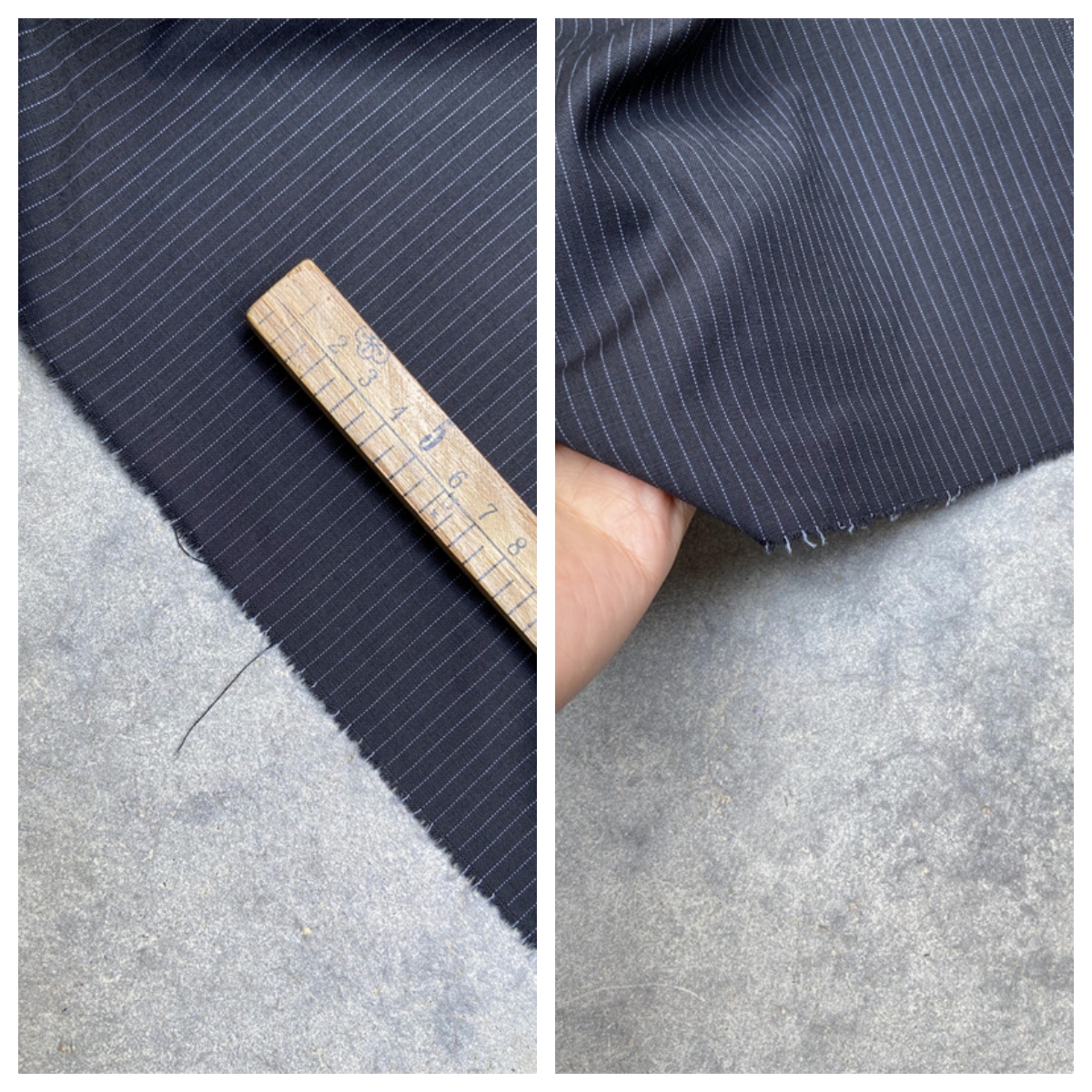 黑色条纹葡萄牙产纯羊毛春夏精纺面料定制西装西裤套装布料