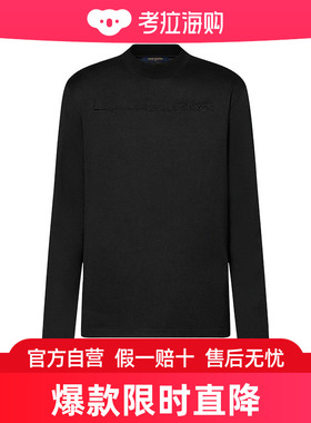 LV/路易威登 23新款 男士黑色纯羊毛3D刺绣标志长袖T恤