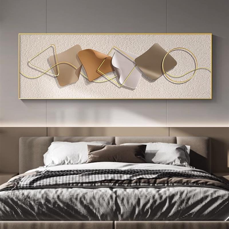 横款抽象几何不规则图形现代卧室房间床头画客厅背景墙主卧壁挂画