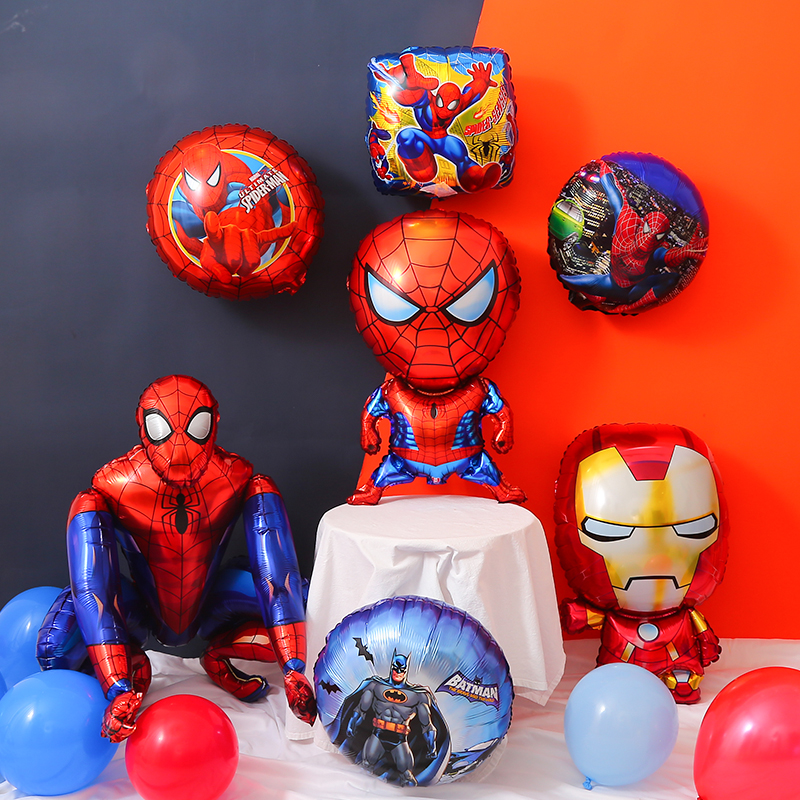 小朋友卡通圆形铝膜气球宝宝生日周岁庆祝派对装扮背景墙布置专用