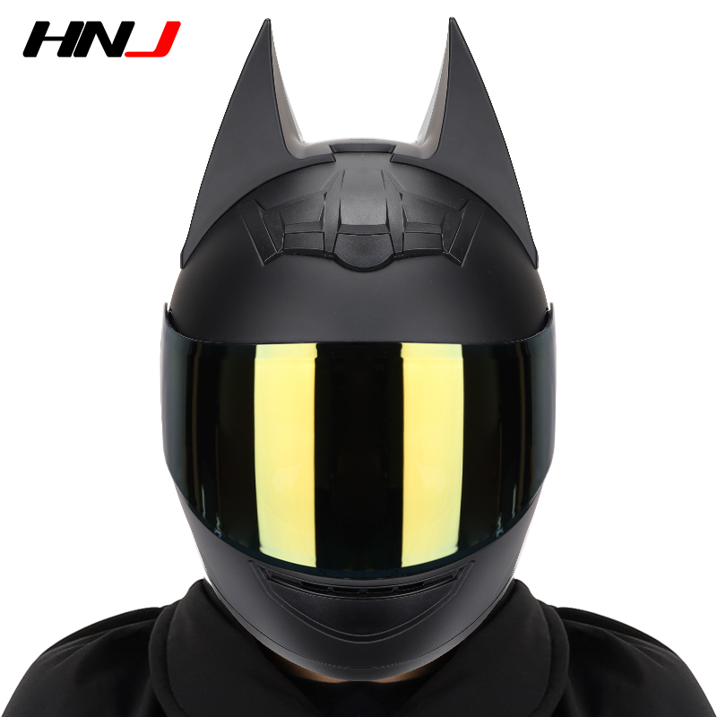 新款HNJ冬季四季通用个性骑士头盔灰电动摩托车男女机车酷全盔全