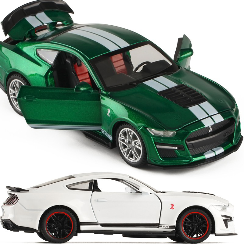 福特野马GT500谢尔比眼镜蛇跑车 儿童仿真开门回力小汽车模型玩具