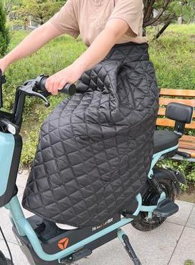 电动摩托车挡风围裙冬季加绒加厚防寒装备保暖护膝骑行防风衣半身
