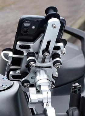 金属款摩托车电动车手机导航支架铝合金 360度旋转防震后视镜安装