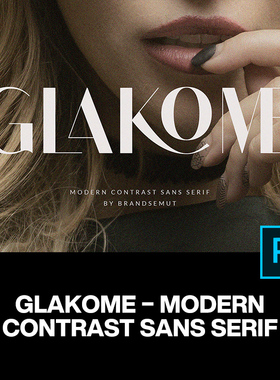 Glakome北欧极简高级优雅服装品牌logo海报画册请柬标题英文字体