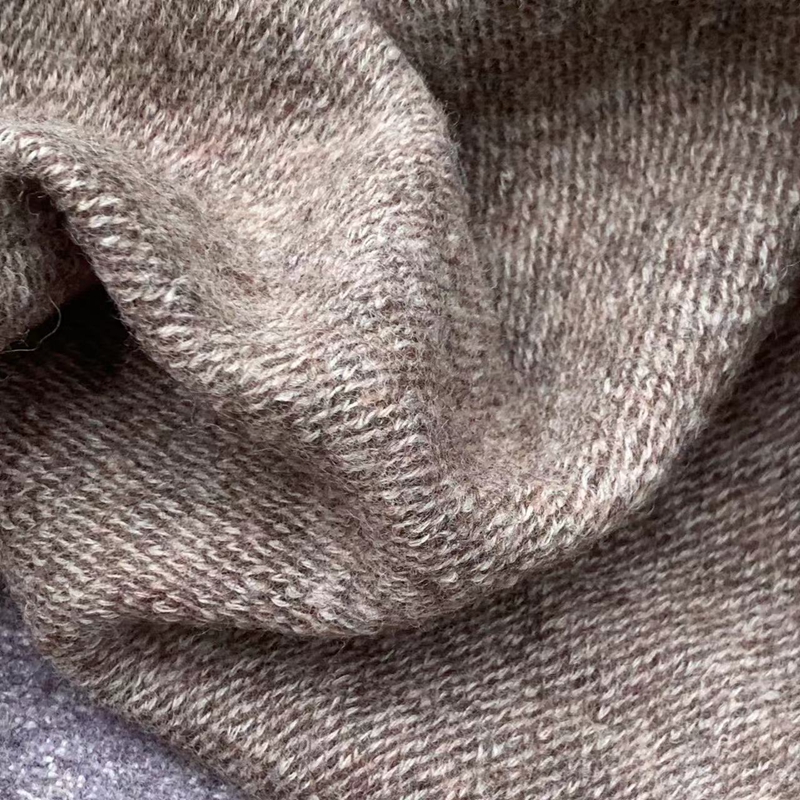 意大利进口粗纺针织纯羊毛布色织斜纹纹理冬款纯羊毛时装面料特价