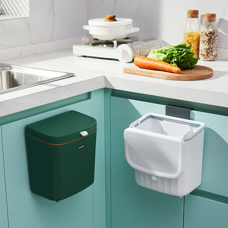 厨房挂式垃圾桶家用壁挂厕所卫生间橱柜门带盖专用厨余创意收纳桶