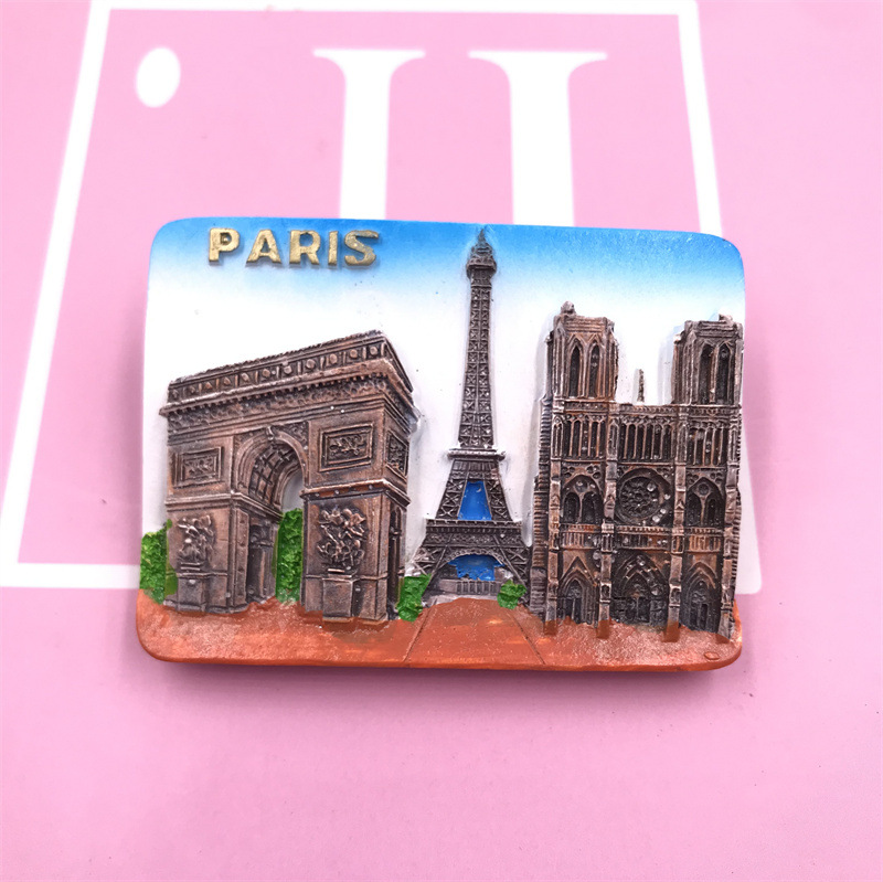 法国埃菲尔铁塔凯旋门巴黎圣母院树脂磁性立体冰箱贴创意欧洲礼品