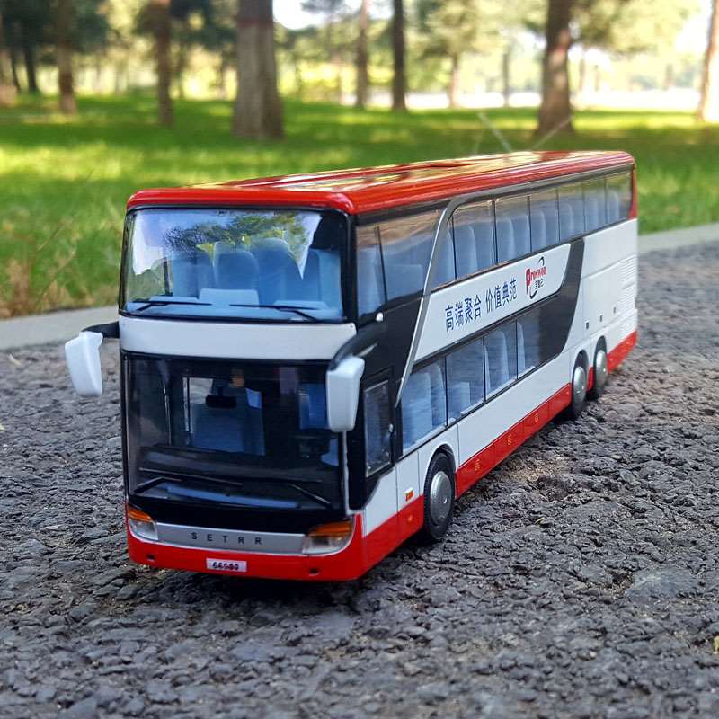 高档合金双层巴士模型仿真公交车玩具旅游巴士车客车合金大巴车玩