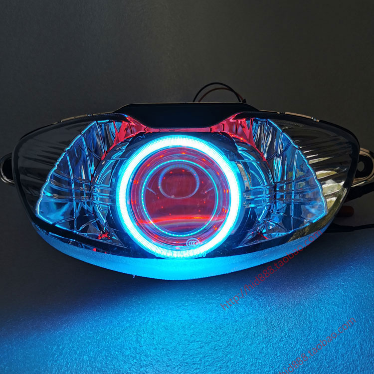 超人海王星双光透镜天使恶魔眼摩托车改装件Q5海5LED透镜大灯总成