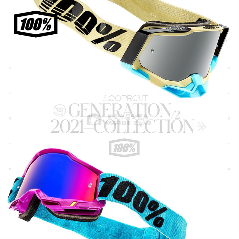 2024新款100%百分百越野摩托车头盔风镜骑行防雾护目镜Racecraft