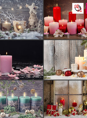 圣诞节瑜伽生日蜡烛背景图片设计素材