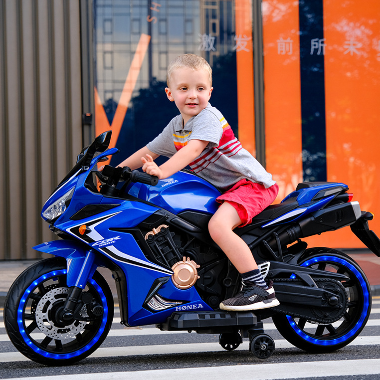 大号儿童电动摩托车3-10岁男女小孩可坐双人两轮充电玩具三轮车