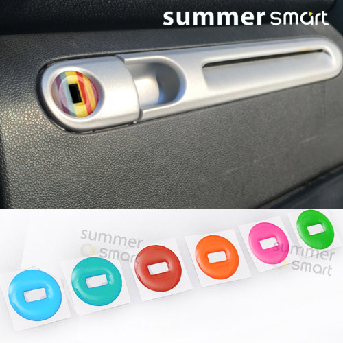 适用于09-14款Smart汽车 手套箱钥匙孔专用车贴 滴胶立体装饰车贴