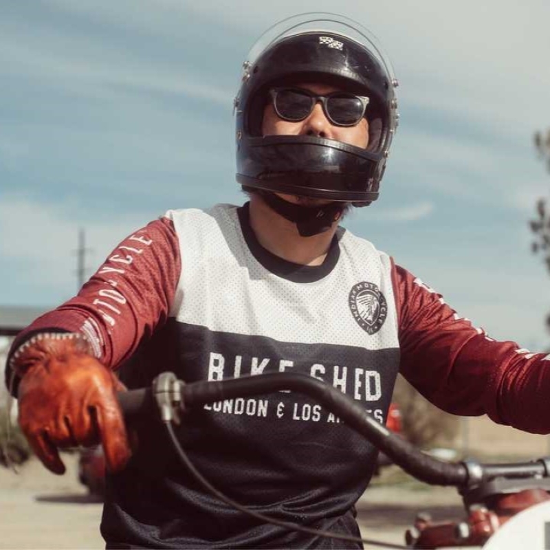 新款印第安复古男女夏季越野摩托车骑行长袖透气T恤山地速降服干