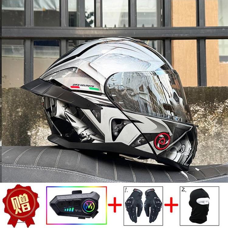 新3C认证ORZ摩托车头盔官方旗舰店男女蓝牙揭面盔双镜片摩旅全盔