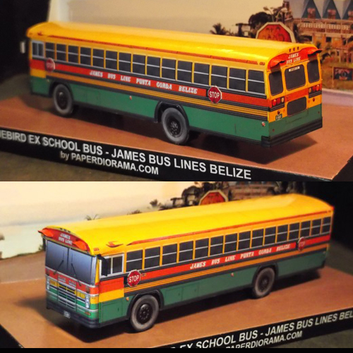 儿童益智DIY立体手工制作1比87巴士汽车场景公交车3D纸模型玩具