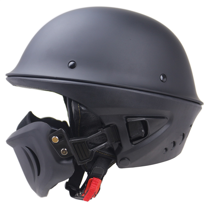 2021款流氓头盔DOT认证重机车头盔哈雷复古头盔可拆卸面罩多功能