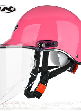 艾凯AK经典款式电动摩托车头盔女四季通用半盔男士轻便防晒紫外线