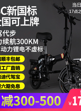 帕加迪新款国标雅折叠电动车自行车男女性成人迷你助力代步代驾车