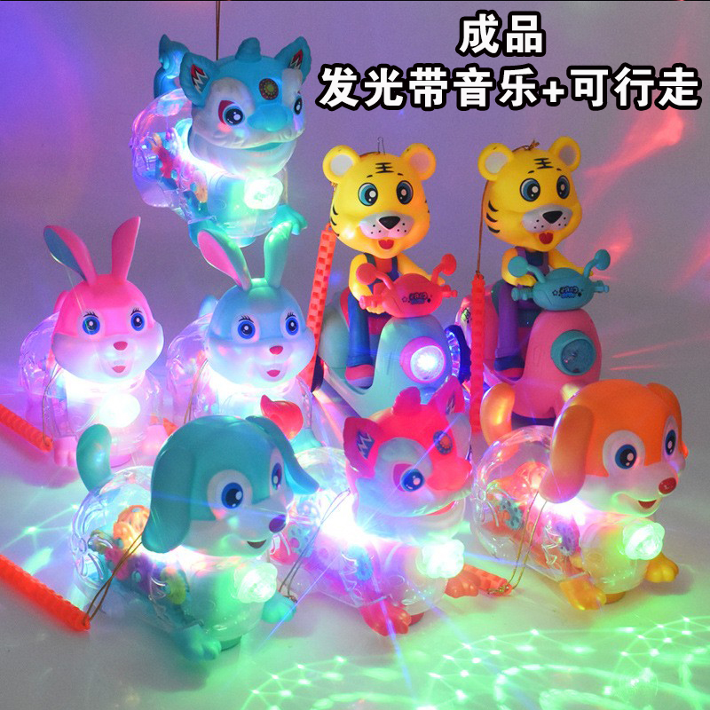 2024过新年龙年元宵节灯笼电动小孩子儿童手提发光带音乐成品玩具