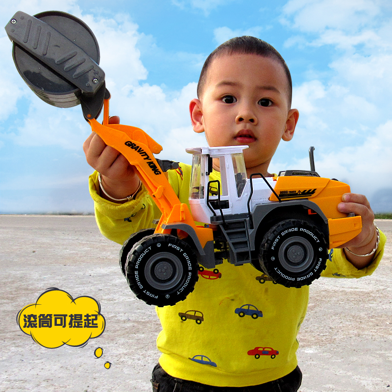 压路机玩具车3岁男孩挖掘机儿童益智工程车大号惯性钻地机4岁礼物