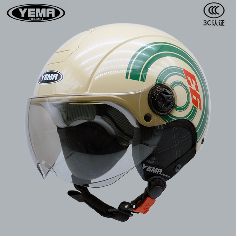 野马电动摩托车冬季3c认证头盔四季男女通用YEMA101s安全时尚半盔