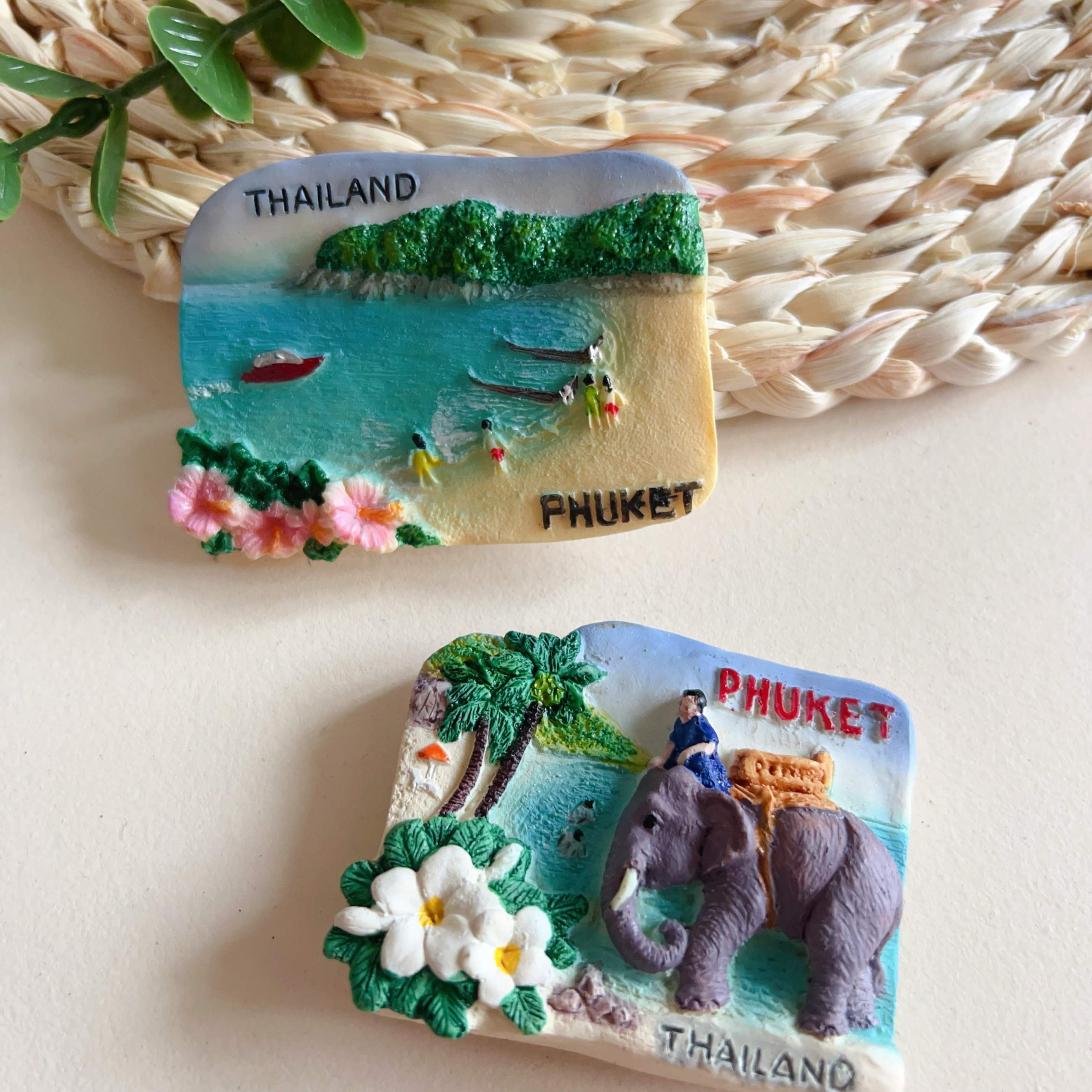 泰国树脂冰箱贴海岛风景手工旅游纪念伴手普吉岛新款小象海边包邮