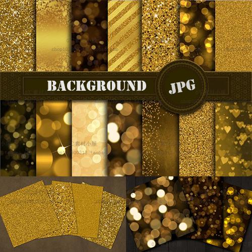 金属金色颗粒光斑华丽效果JPG背景底纹装饰设计素材[PS2319]