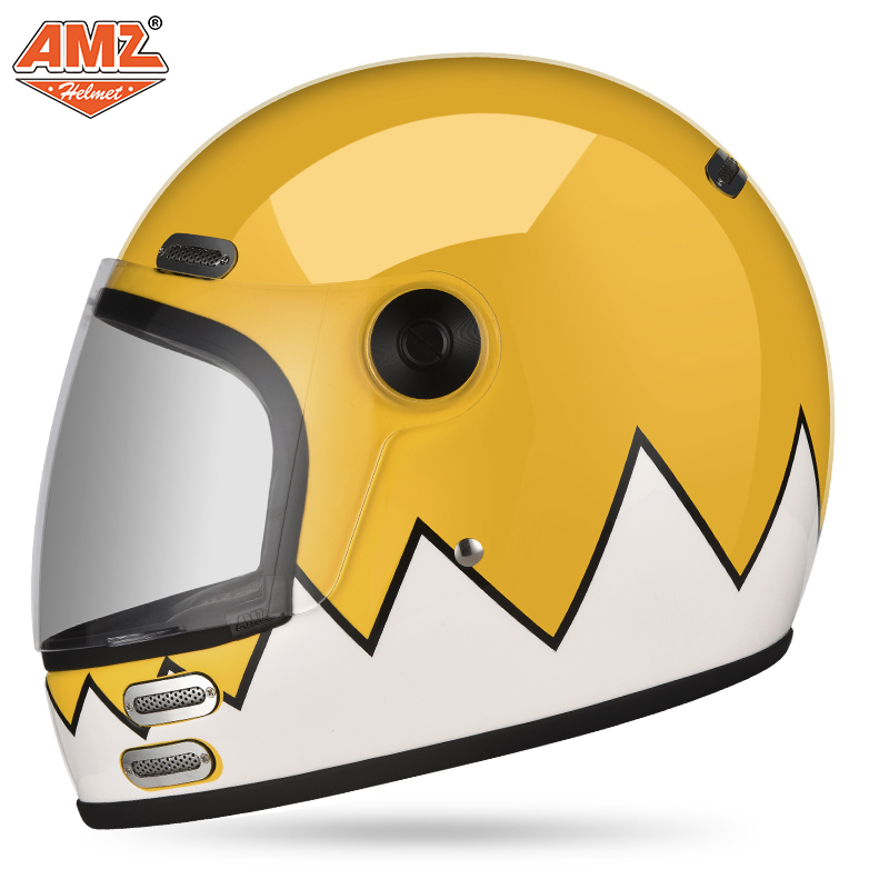 AMZ摩托车头盔女复古巡航夏季全盔3c认证国标美式机车安全帽男