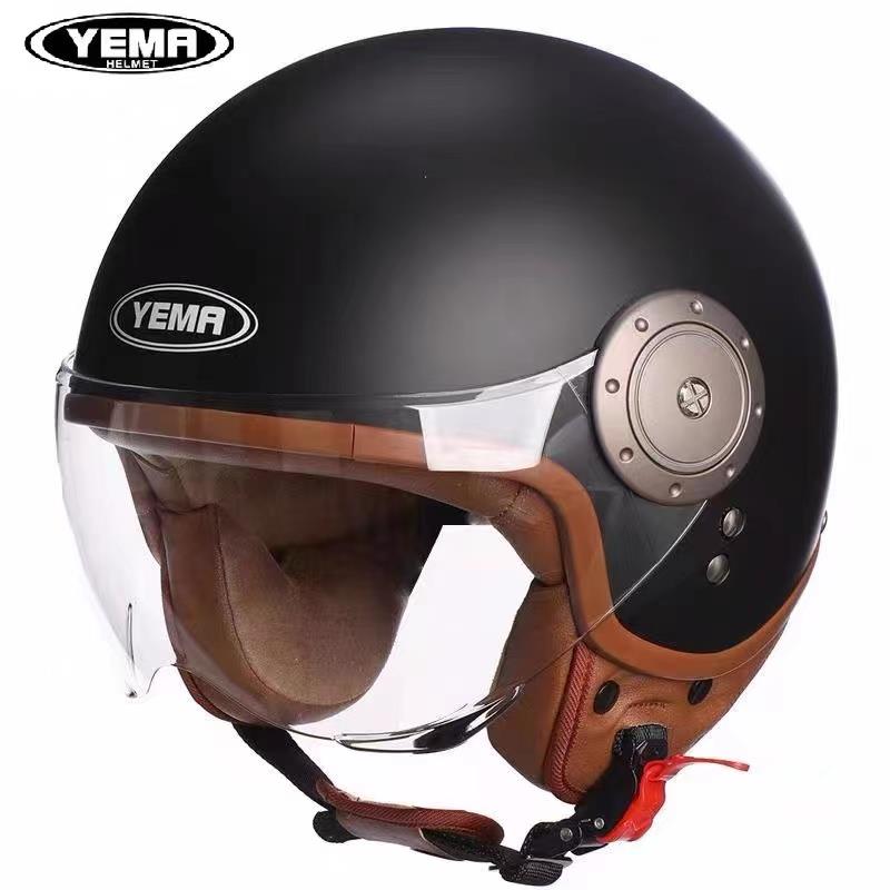 野马电瓶电动摩托车头盔男女四季冬天通用半盔YEMA611时尚安全盔