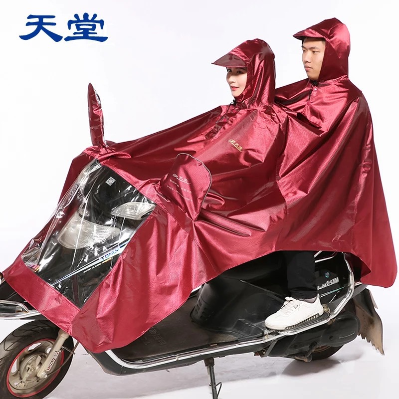 天堂正品雨披双人双头加大加厚电动车摩托车J231骑行雨衣可单人