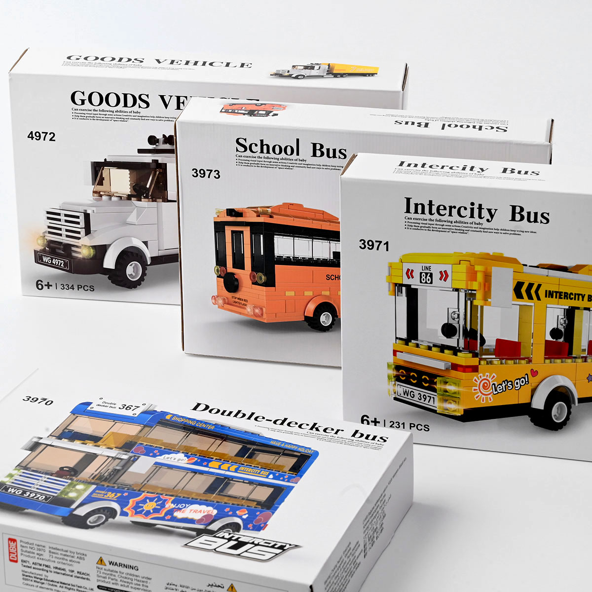 交通巴士系列 儿童益智拼装搭建小颗粒积木货车卡车拼插组装玩具