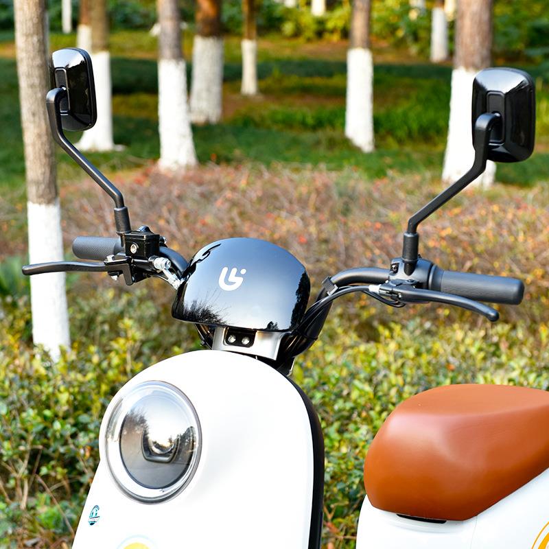 新款高清电动踏板车凸面方形后视镜三轮摩托车大视野倒车反光镜子